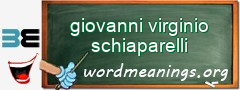 WordMeaning blackboard for giovanni virginio schiaparelli